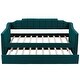 preview thumbnail 9 of 9, Twin Size Daybed Green Upholstered Sleeper Sofa Bed with Trundle