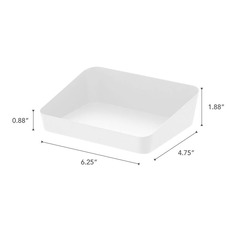 Yamazaki Home Vanity Tray - Angled - Two Sizes, Steel, 5.25" x 7" - L 5.31 x W 6.89 x H 1.97 inches
