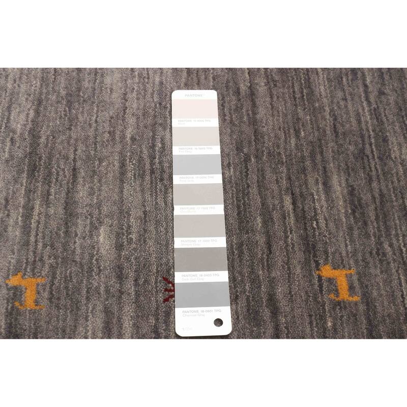 ECARPETGALLERY Hand Loomed Kashkuli Gabbeh Grey Wool Rug - 2'6 x 7'6