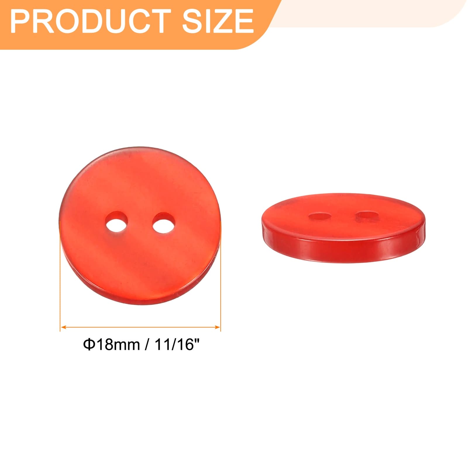 Sewing Buttons Resin Round Flat 2-Hole Craft Clothing Replacement Button for Coats Sewing Clothing and DIY