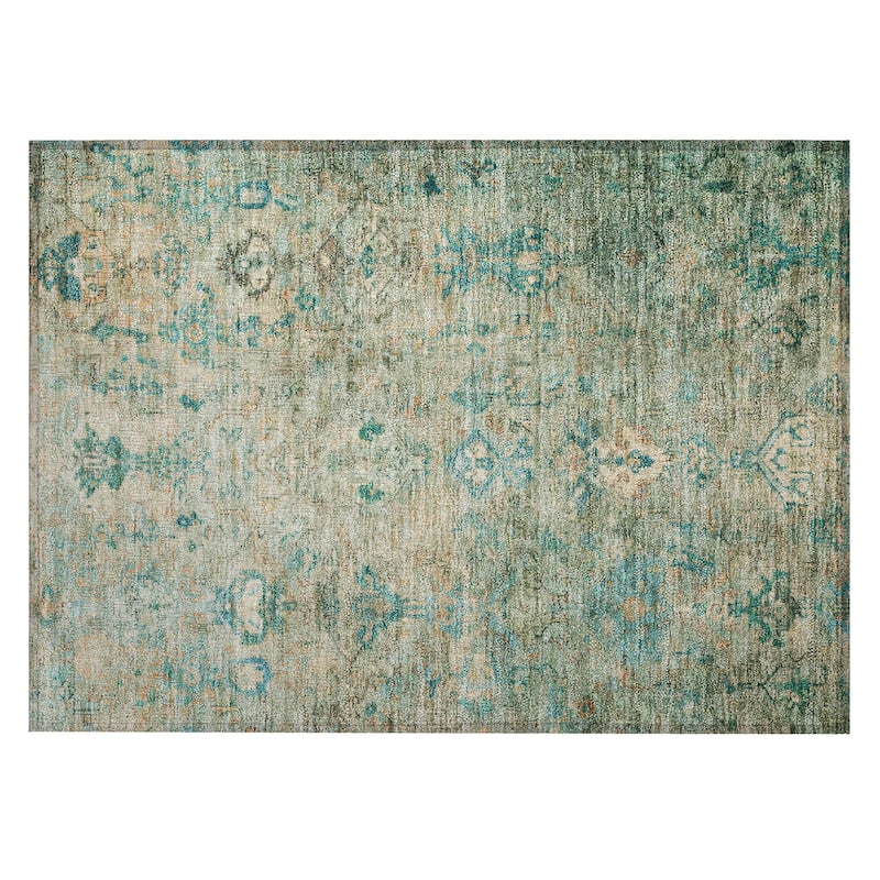 Machine Washable Indoor/ Outdoor Traditional Serenity Chantille Rug