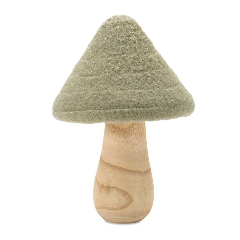 Glittered Wool Mushroom Decor (Set of 2) - N/A