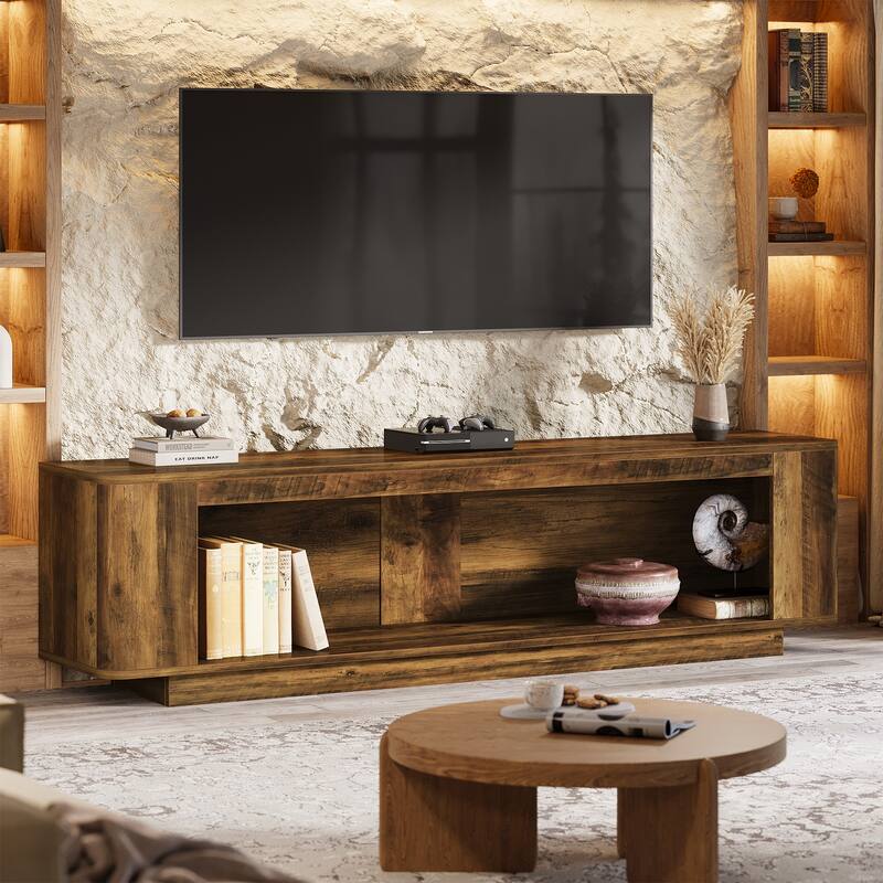 TV Stand Entertainment Center with LED Light Strip for Living Room