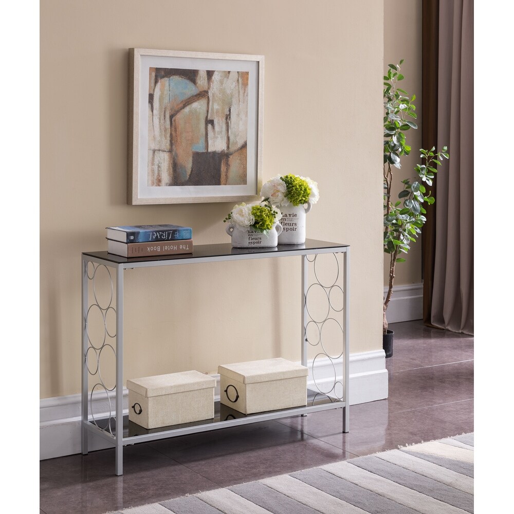 Silver Orchid Console Table (Silver - Glass)