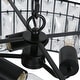 preview thumbnail 9 of 13, Aulia Modern 3-Light Black Crystal Drum Chandelier for Living Dining Room