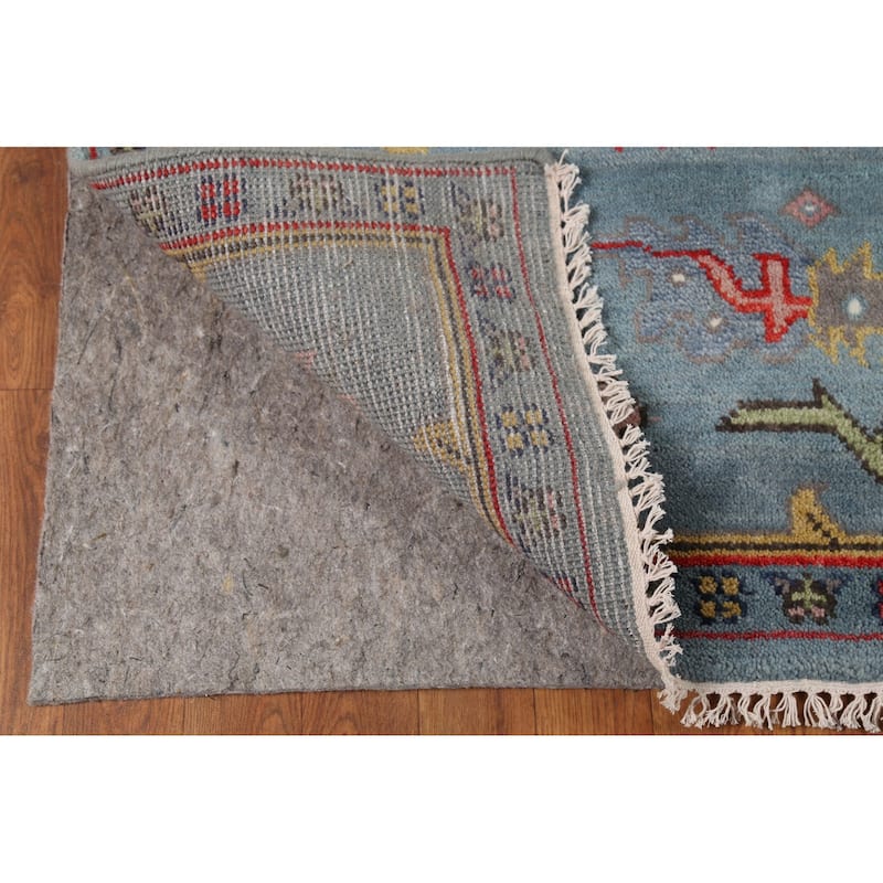 Blue Oushak Indian Area Rug Hand-Knotted Wool Carpet - 8'0"x 9'9"