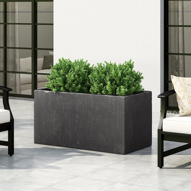 Modern Outdoor Concrete Planter Box, Stone-Look Design Patio Backyard