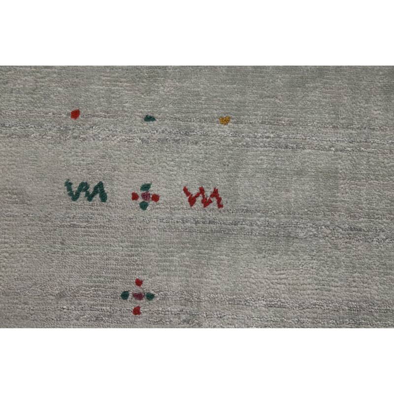 Hand Knotted Oriental 100% Wool Carpet Tribal Tribal Green Gabbeh Area Rug - 8' 1'' X 4' 10''