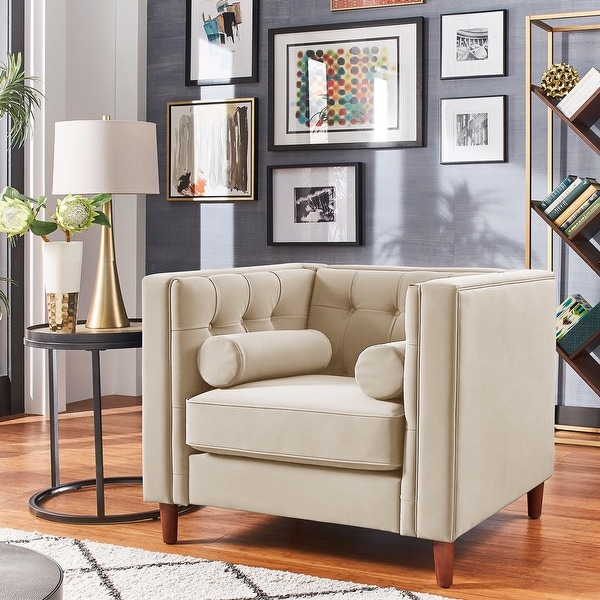 Beverly Tuxedo Faux Leather Arm Chair by iNSPIRE Q Bold