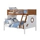 preview thumbnail 2 of 8, Wooden Twin over Full Bunk Bed with Angled Ladder