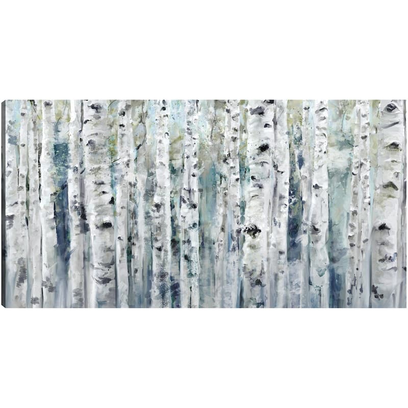 Spring Birches Indigo By Studio Arts Canvas Art Print