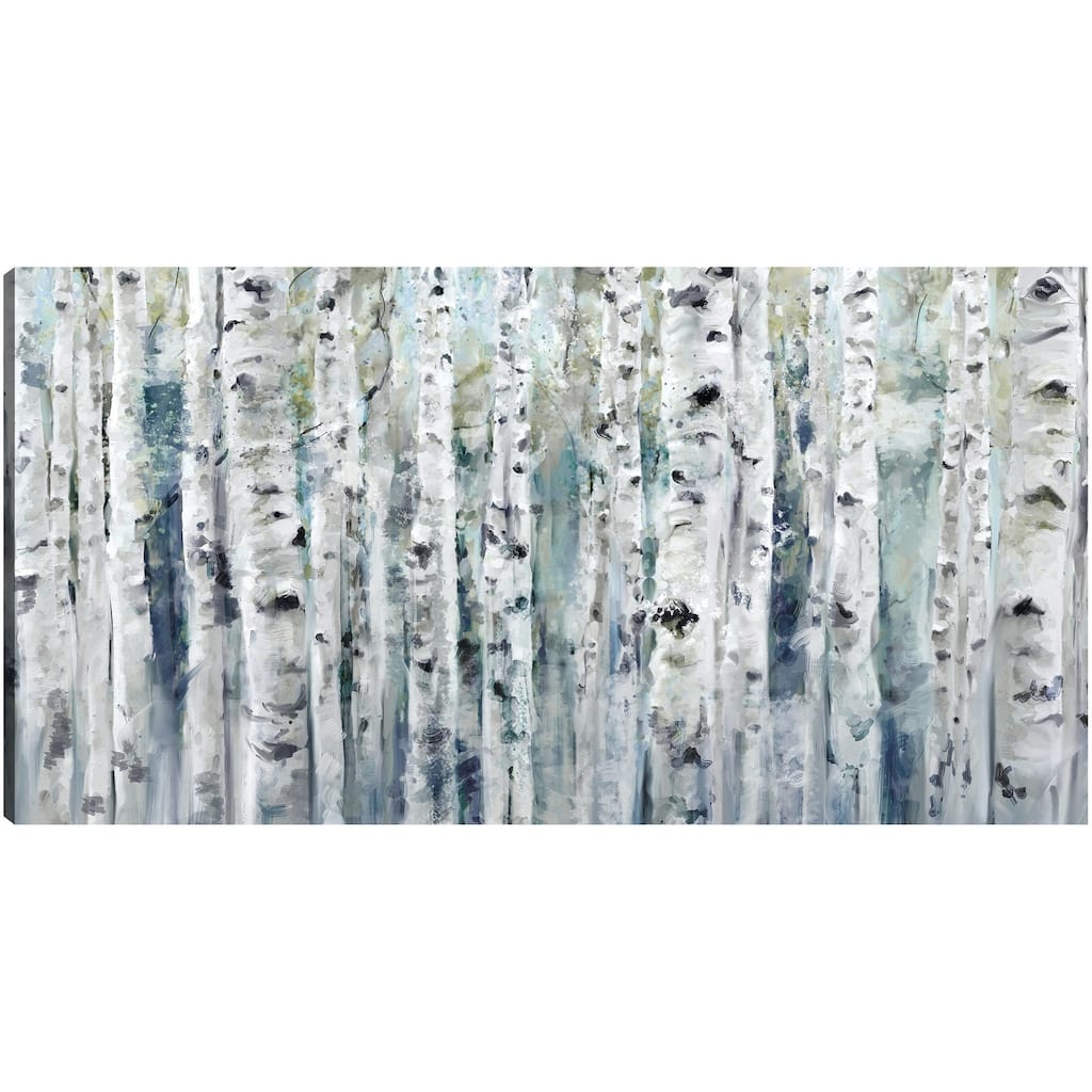 Spring Birches Indigo By Studio Arts Canvas Art Print