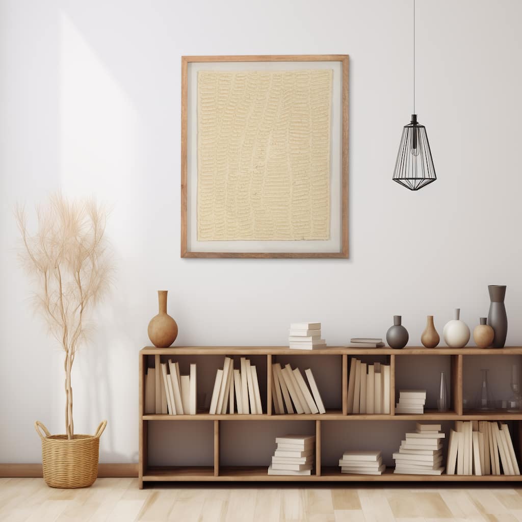 Sagebrook Home's 29x35 Paper Mache Wall Art - Framed Glass Interpretation in Serene Grey - Contemporary Home Decor