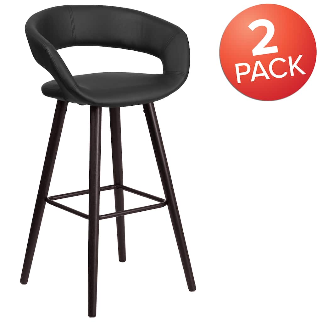 2 Pk. 29'' High Contemporary Barstool with Wood Frame - 22"W x 19"D x 39"H - 22"W x 19"D x 39"H