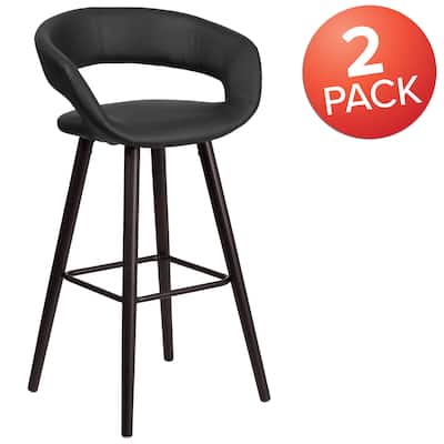 2 Pk. 29'' High Contemporary Barstool with Wood Frame - 22"W x 19"D x 39"H