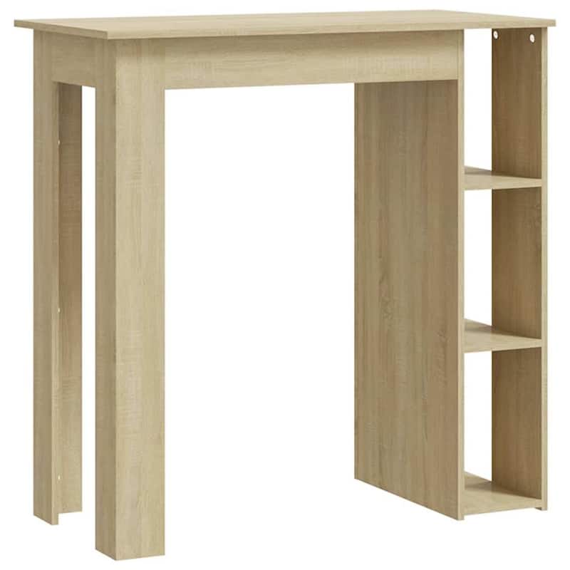 vidaXL Bar Table Kitchen Pub Table Bistro Table with Shelf Engineered Wood - 40.2" x 19.7" x 40.7"