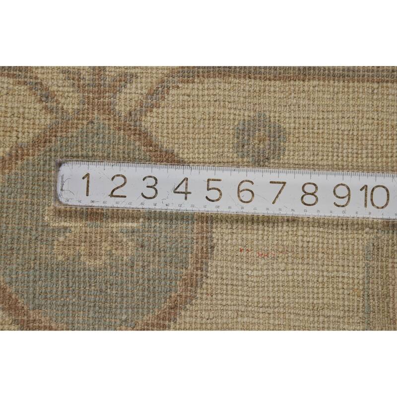 Hand Knotted Oriental 100% Wool Carpet Transitional All-Over Greys & Charcoal Oushak Area Rug - 12' 0'' X 9' 0''