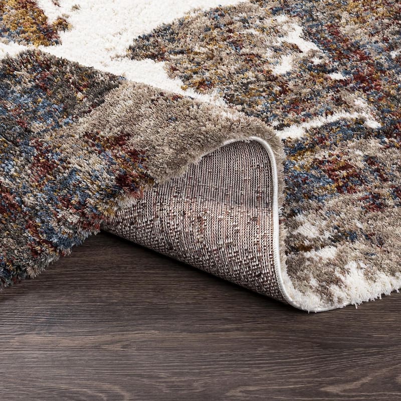 Livabliss Bohemian & Eclectic Celestial Shag Abstract Area Rug