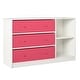 preview thumbnail 14 of 14, Ameriwood Home Mya Park Wide Dresser with 3 Fabric Bins White/Pink Bins