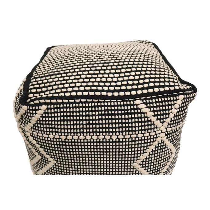 Home&Manor Arezzo Cotton Cube Pouf