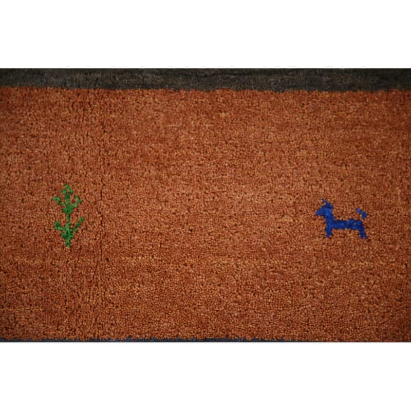 Multi-Color Striped Gabbeh Indian Area Rug Handmade Tribal Wool Carpet - 8'4"x 9'5"
