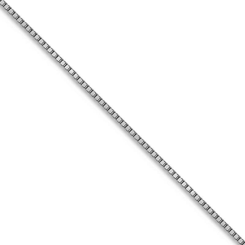 Curata 10k White Gold 0.5mm Baby Box Chain Necklace (Lobster)