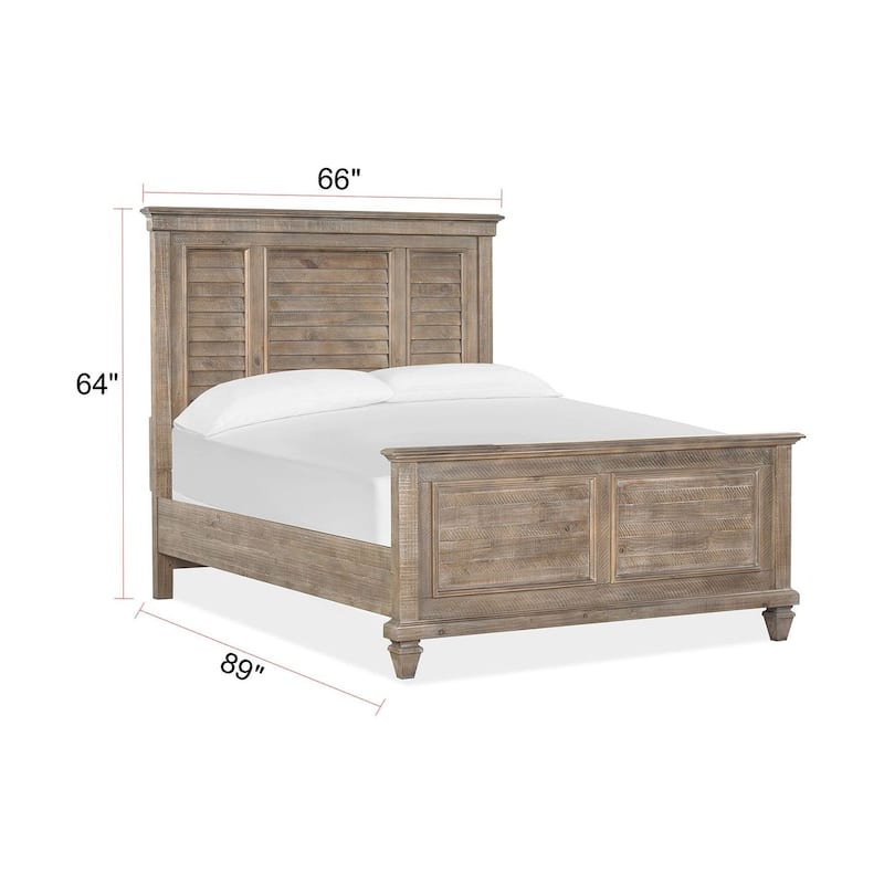 Magnussen Home Lancaster Dovetail Grey Shutter Panel Bed