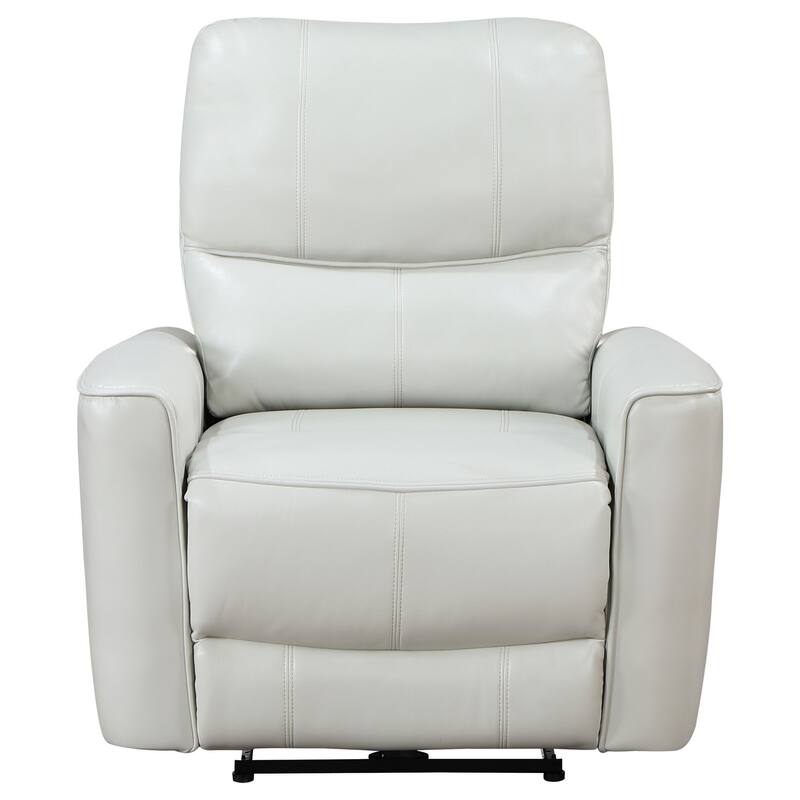 Lima Power Recliner Chair, Ivory Faux Leather, USB Port, Foam Cushions