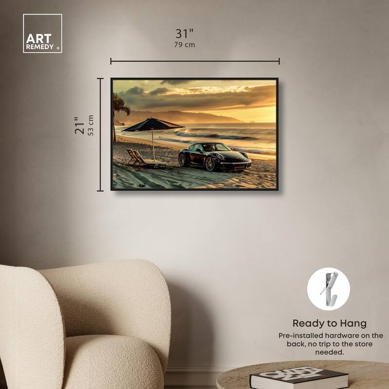Lovely Sunset Beach Drive Canvas by Art Remedy