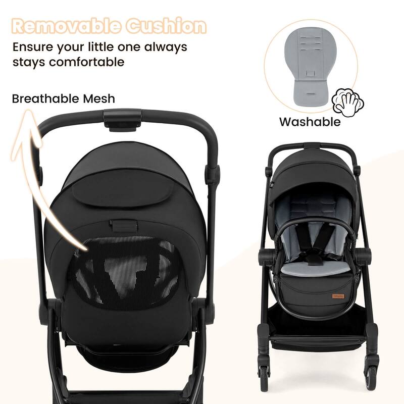 Babyjoy Baby Stroller Foldable Infant Pram Stroller with Reclining - See Details