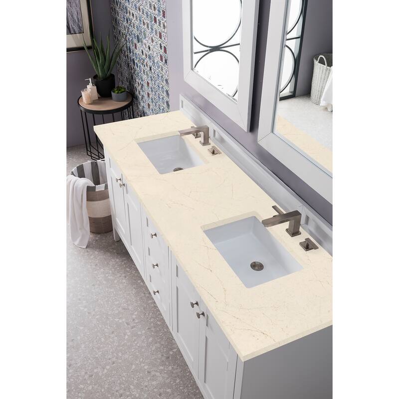James Martin Vanities Palisades 72" Double Vanity, Bright White