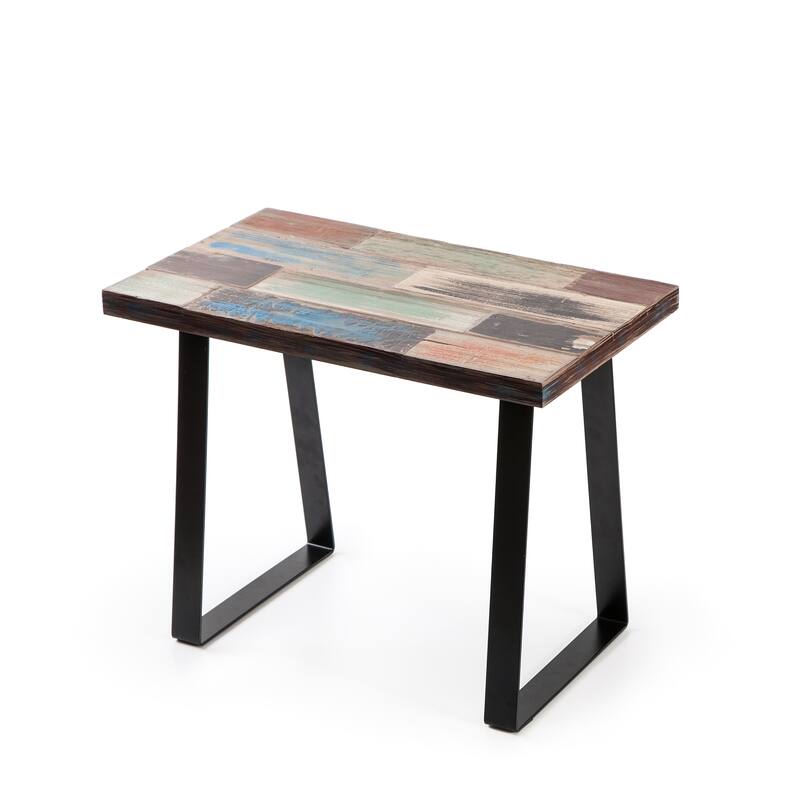 Greenage Reclaimed Wood End Table Living Room Night Stand Use