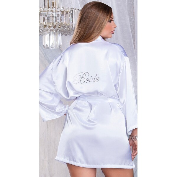 plus size satin bridal robe