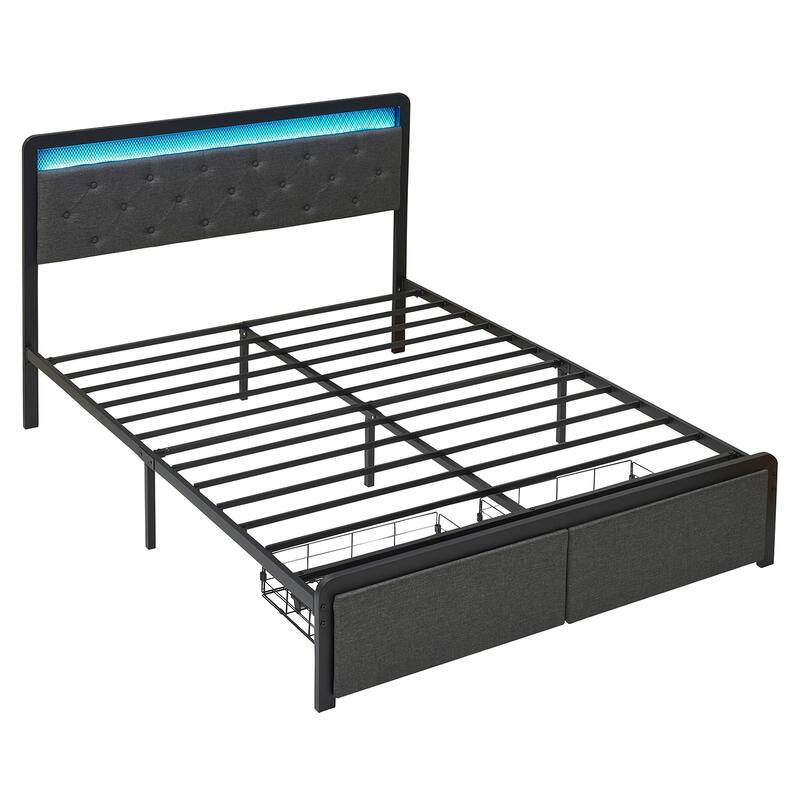 Bed Frame with 2 Storage Drawers