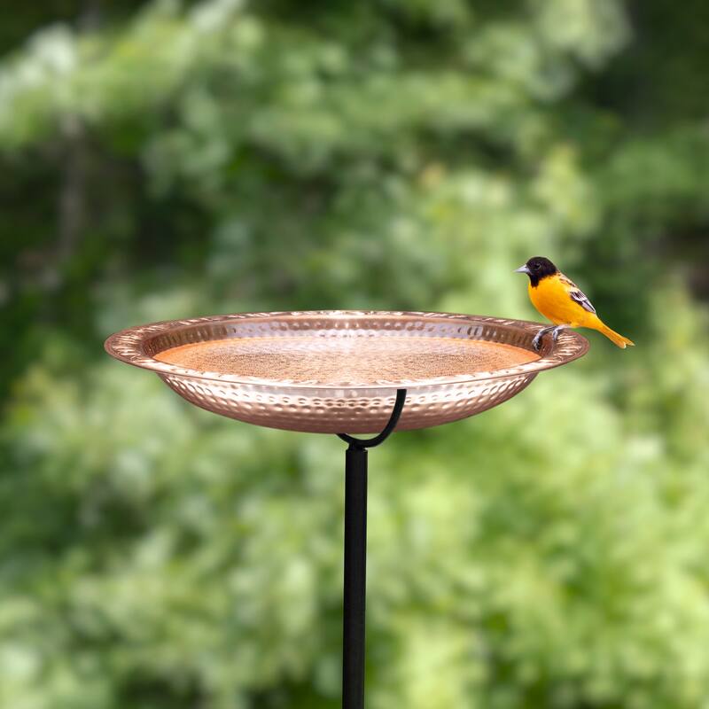 Pure Copper 18" Bird Bath on Garden Pole By Good Directions