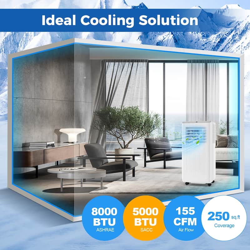 Gymax 8000 BTU Portable Air Conditioner 3 in 1 AC Unit Fan &