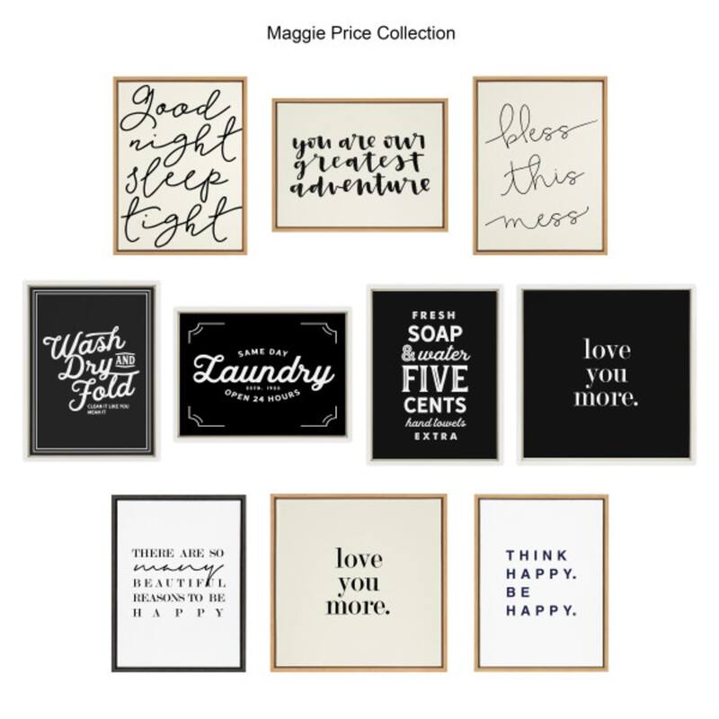 Kate and Laurel Sylvie Love You More Framed Canvas by Maggie Price