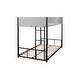 preview thumbnail 7 of 12, Black Twin over Twin Size Metal Bunk Bed with Vent Board