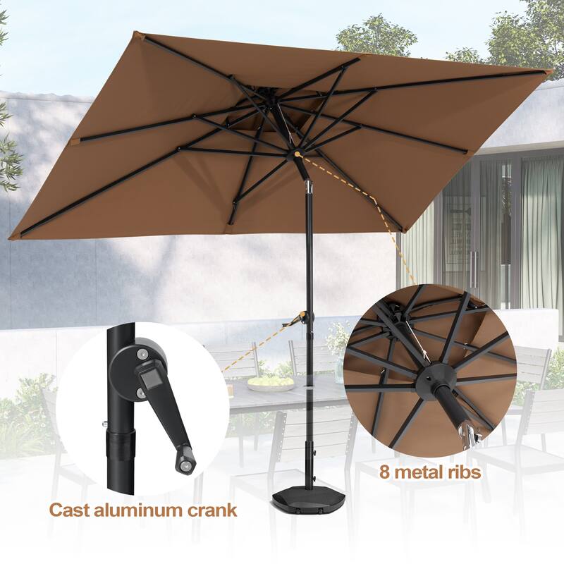 Pellebant Outdoor 10 x 6.5 Ft Market Umbrella with Double Top