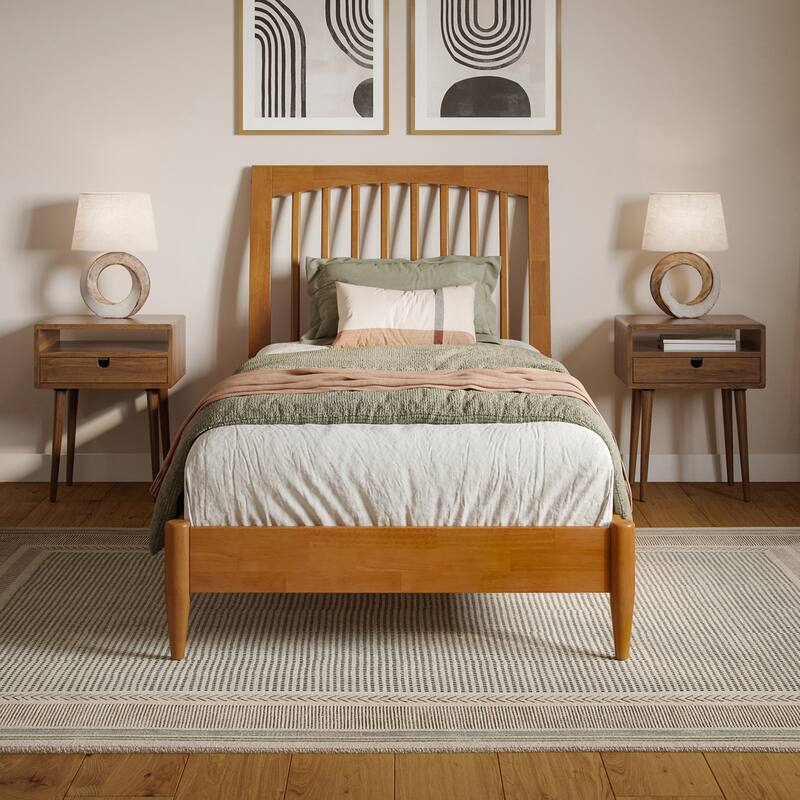 Orleans Solid Wood Low Profile Sleigh Platform Bed