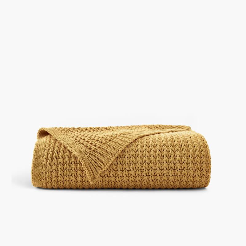 Truly Soft Chunky Knit Organic Throw Blanket