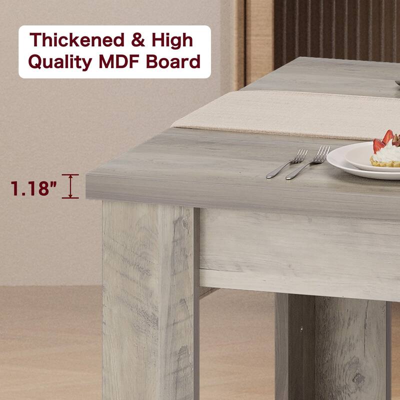 63 Inch Dining Table, Rectangular Dining Table for Kitchen