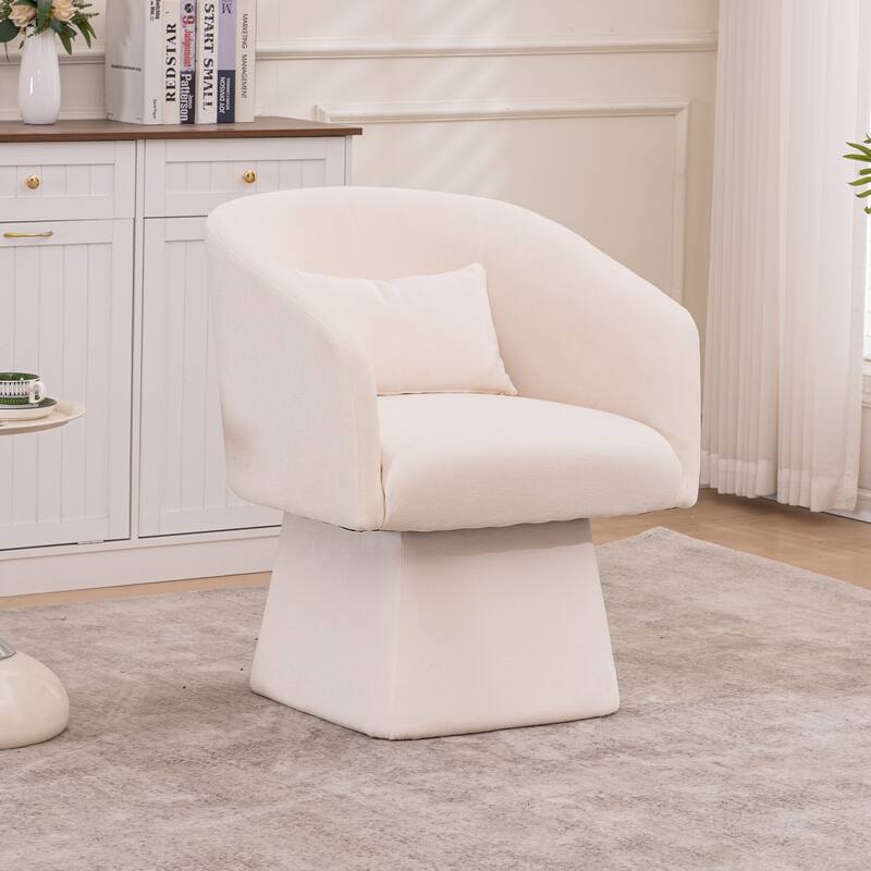 Ergonomic Design Lounge Chair with Swivel, 26.97 * 27.56 * 34.06 inches - Beige