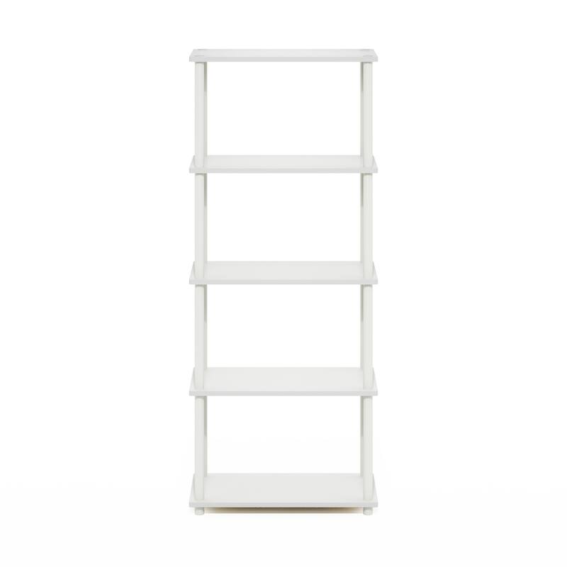5 Tiers Wood Household Shelving Unit in White (23.6 in. W x 57.4 in. H x 11.6 in. D) - 23.6