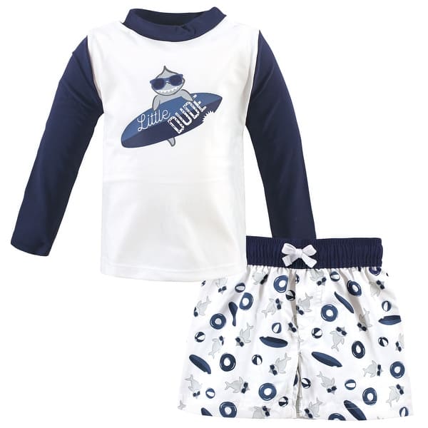 slide 1 of 1, Hudson Baby Toddler Boy Swim Rashguard Set, Little Dude Little Dude - 2T