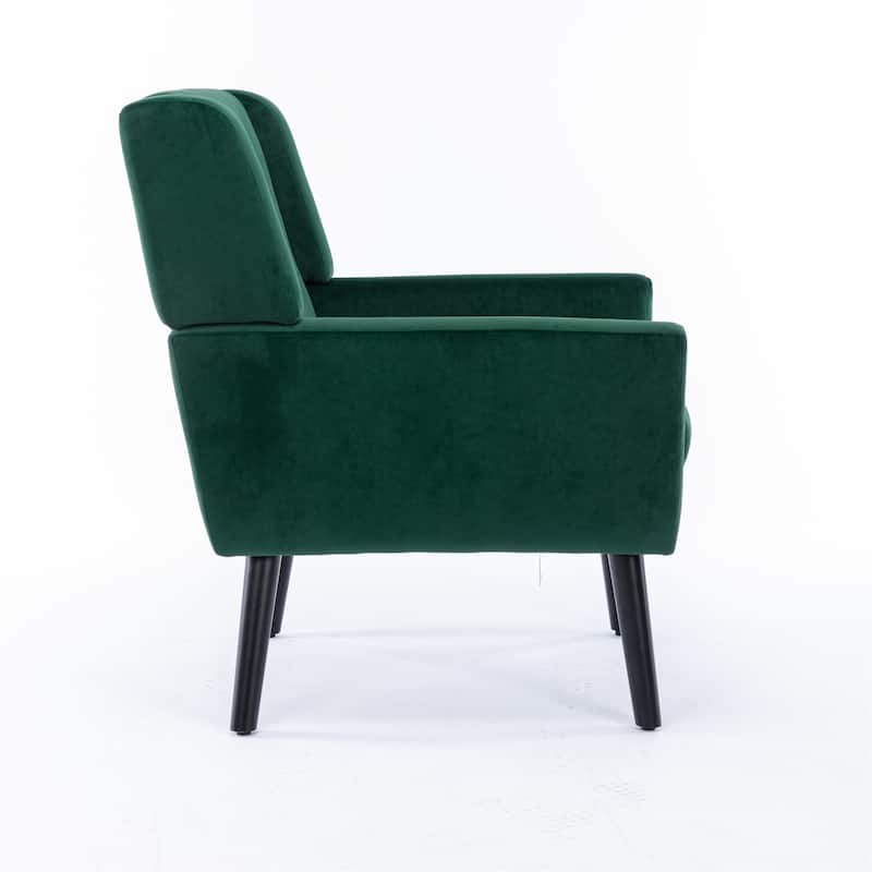Velvet Accent Chair with Curved Back