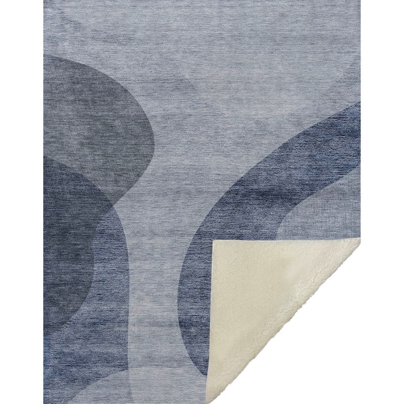 Premium Machine Washable Casual Contemporary Sherpa Throw Blanket