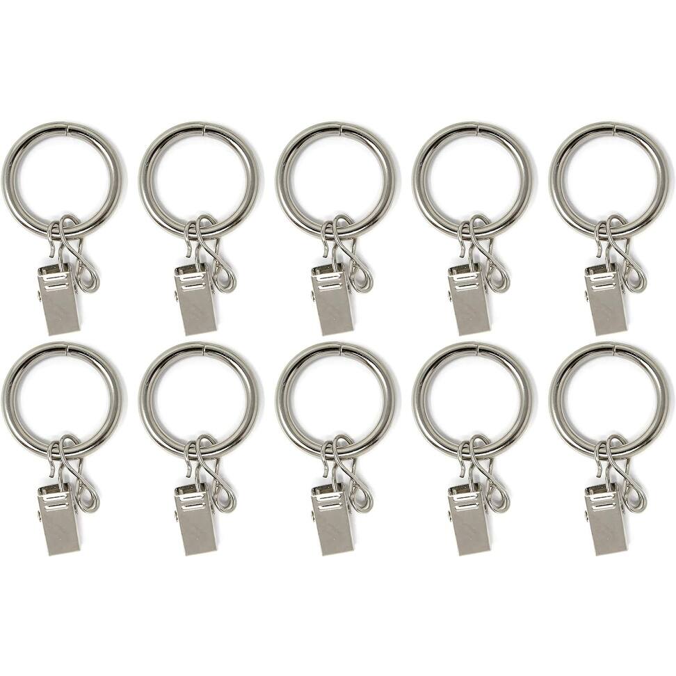 10PCS Solid Metal Window Drapery Curtain Panel Ring with Eyelet, 1" Inner Diameter, Fits Up to 3/4" Rod Multicolor