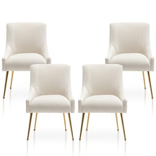 SEYNAR Modern Glam Boucle Pleated Velvet Dining Chair or Vanity Chair ...