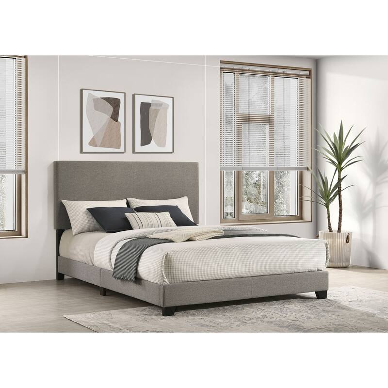 Dorian Fabric Upholstered Full Panel Bed - Taupe - Queen